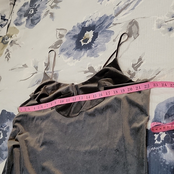 Old Navy Soft Velvety Dark Grey Tank Top - Picture 7 of 8